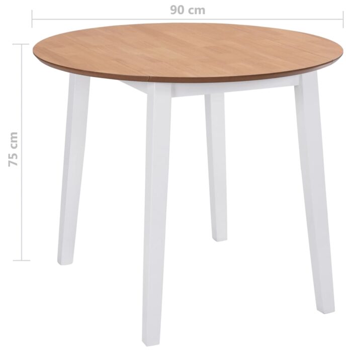 Table à manger ronde à abattant MDF blanc – Image 7
