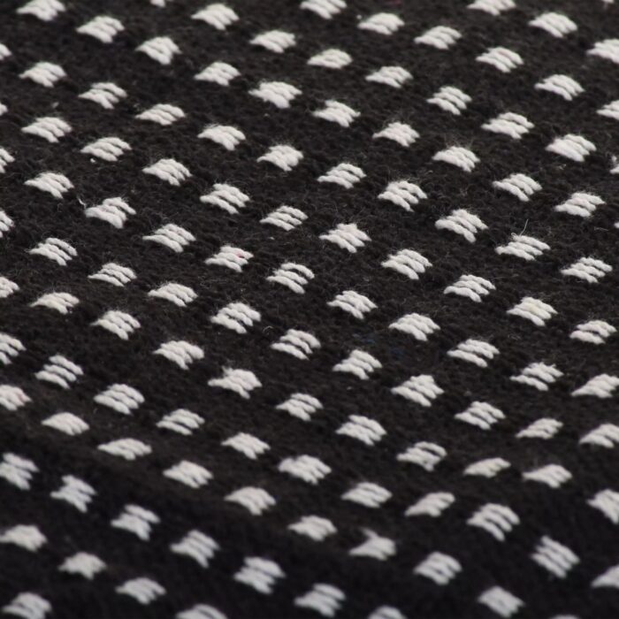 Couverture coton à carrés 125x150 cm Noir – Image 2