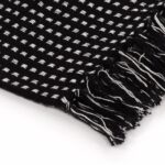 Couverture coton à carrés 125x150 cm Noir – Image 5