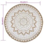 Tapis Jute tressé imprimé 90 cm rond – Image 5