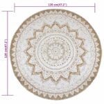 Tapis Jute tressé imprimé 120 cm rond – Image 5
