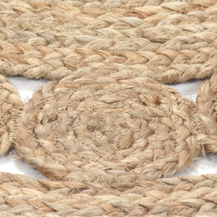 Tapis Jute design tressé 90 cm rond – Image 4