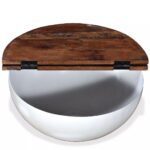 Ensemble de table basse 2pcs Bois récupération massif forme bol – Image 6