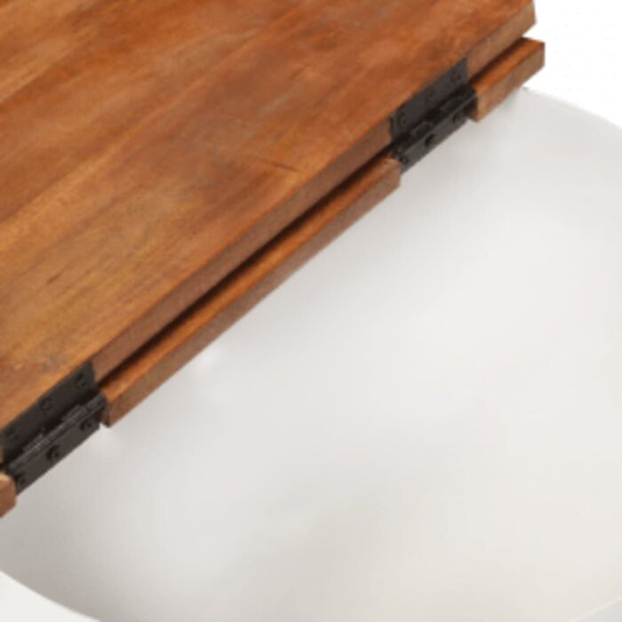 Table basse Bois de récupération massif Blanc Forme de bol – Image 11