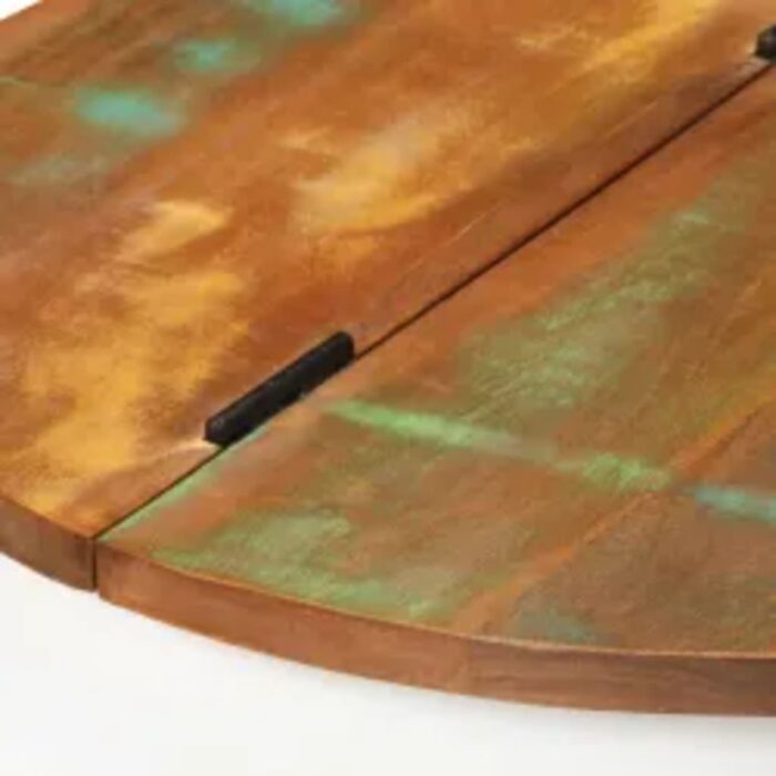 Table basse Bois de récupération massif Blanc Forme de bol – Image 12