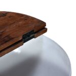 Table basse Bois de récupération massif Blanc Forme de bol – Image 4