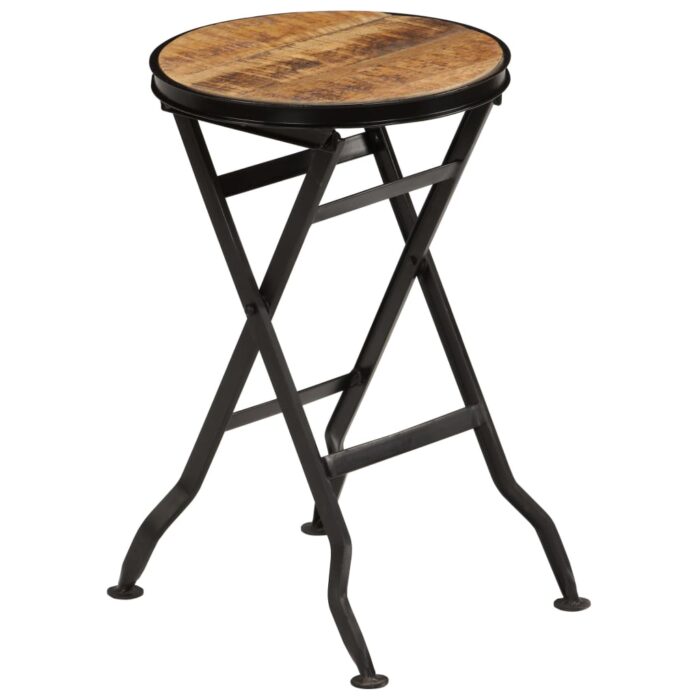 Bureau avec tabouret pliant Bois de manguier massif 115x50x76cm – Image 2