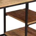 Bureau avec tabouret pliant Bois de manguier massif 115x50x76cm – Image 3