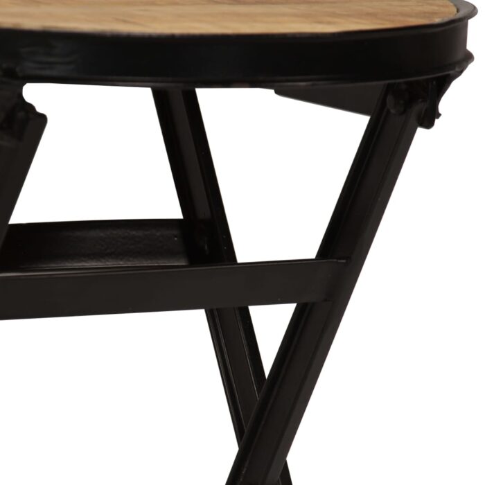 Bureau avec tabouret pliant Bois de manguier massif 115x50x76cm – Image 4