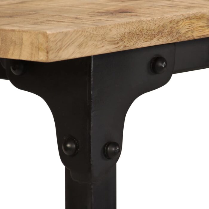Bureau avec tabouret pliant Bois de manguier massif 115x50x76cm – Image 5