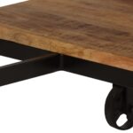 Bureau avec tabouret pliant Bois de manguier massif 115x50x76cm – Image 6