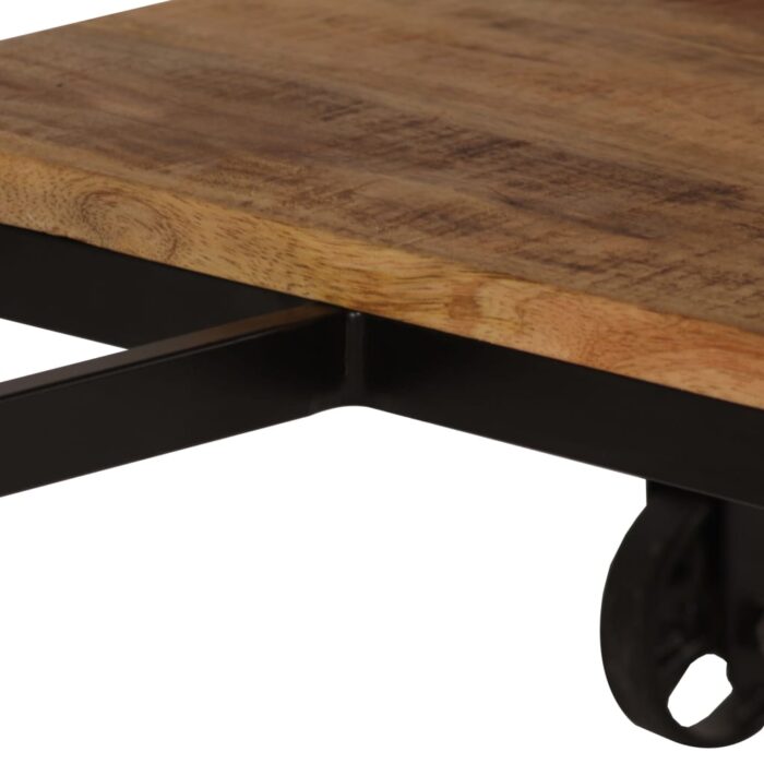 Bureau avec tabouret pliant Bois de manguier massif 115x50x76cm – Image 6