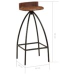 Tabourets de bar lot de 2 bois de récupération massif – Image 11