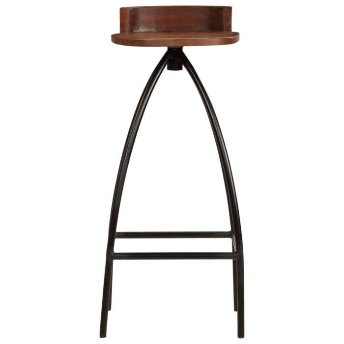 Tabourets de bar lot de 2 bois de récupération massif – Image 2