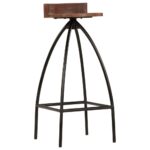 Tabourets de bar lot de 2 bois de récupération massif – Image 3