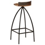 Tabourets de bar lot de 2 bois de récupération massif – Image 4