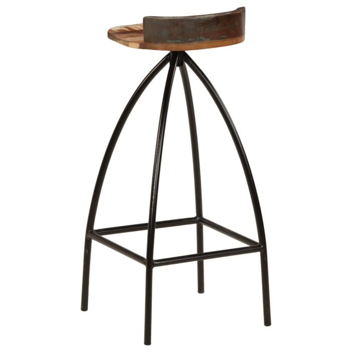 Tabourets de bar lot de 2 bois de récupération massif – Image 4
