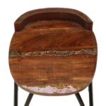Tabourets de bar lot de 2 bois de récupération massif – Image 6