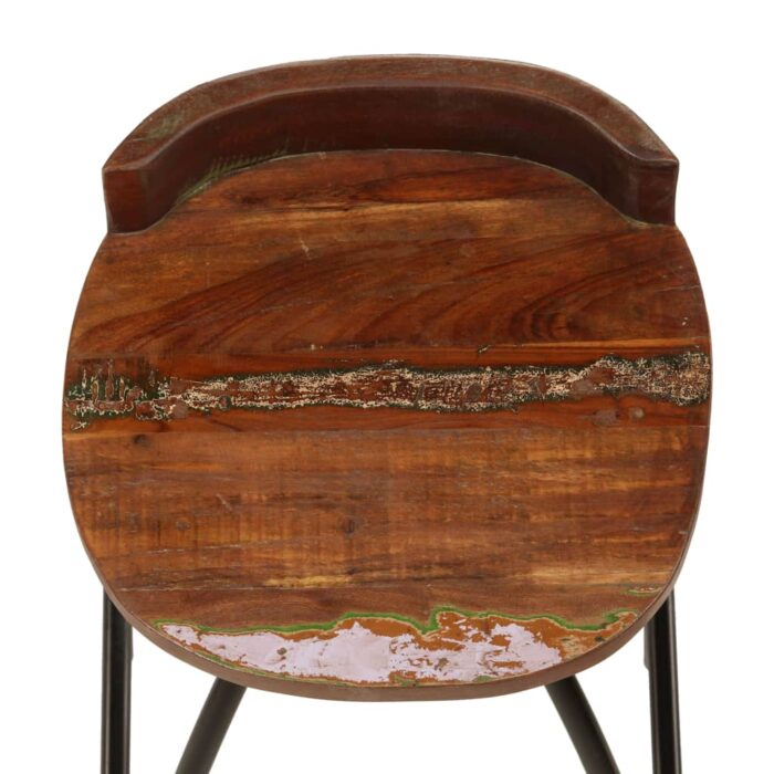 Tabourets de bar lot de 2 bois de récupération massif – Image 6