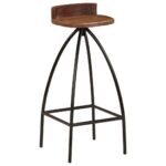 Tabourets de bar lot de 2 bois de récupération massif – Image 7