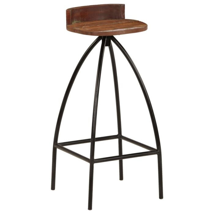 Tabourets de bar lot de 2 bois de récupération massif – Image 7