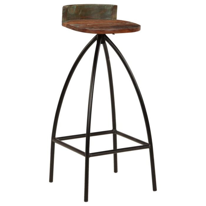 Tabourets de bar lot de 2 bois de récupération massif – Image 8