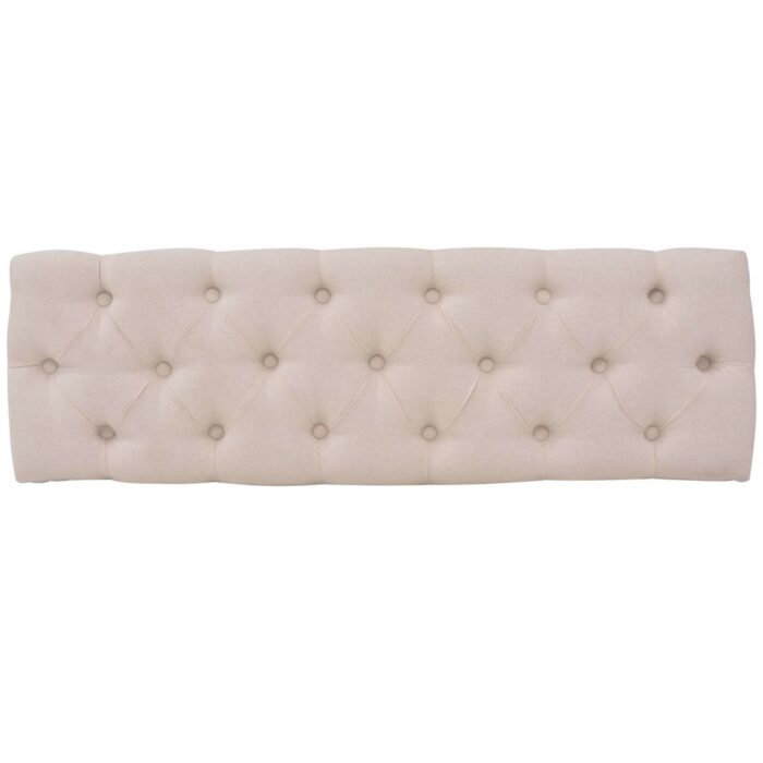Banc Lin Bois massif 110 x 38 x 48 cm Blanc crème – Image 3