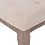 Banc Lin Bois massif 110 x 38 x 48 cm Blanc crème – Image 4