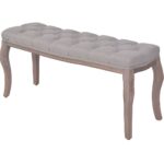 Banc Lin Bois solide 110x38x48 cm Gris foncé