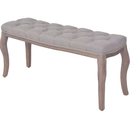 Banc Lin Bois solide 110x38x48 cm Gris foncé