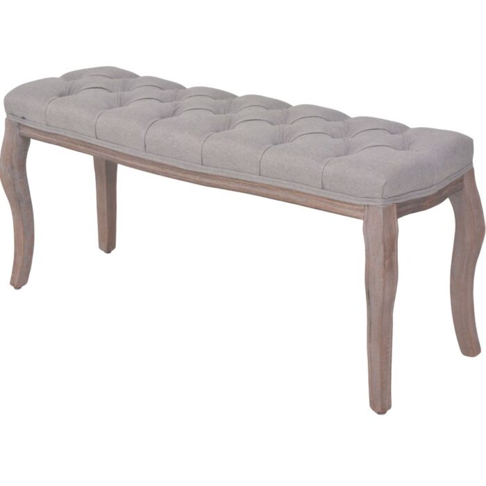 Banc Lin Bois solide 110x38x48 cm Gris foncé – Image 1