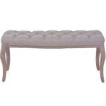 Banc Lin Bois solide 110x38x48 cm Gris foncé – Image 2