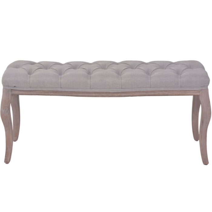 Banc Lin Bois solide 110x38x48 cm Gris foncé – Image 2