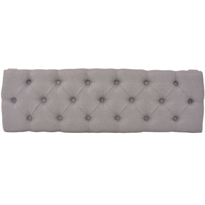 Banc Lin Bois solide 110x38x48 cm Gris foncé – Image 3