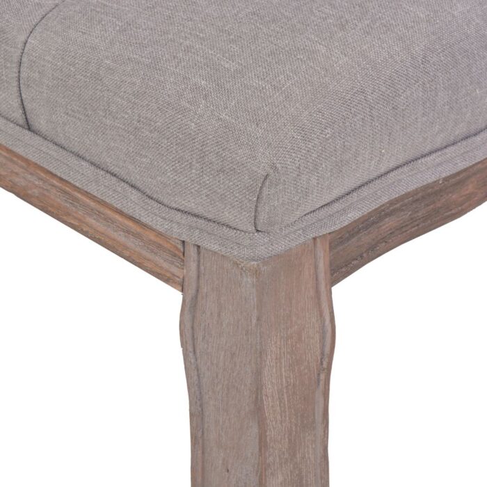 Banc Lin Bois solide 110x38x48 cm Gris foncé – Image 4
