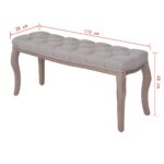 Banc Lin Bois solide 110x38x48 cm Gris foncé – Image 5