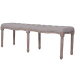 Banc Lin Bois solide 150x40x48 cm Gris foncé