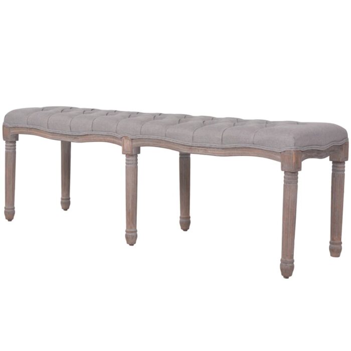 Banc Lin Bois solide 150x40x48 cm Gris foncé – Image 1