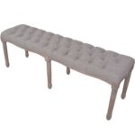 Banc Lin Bois solide 150x40x48 cm Gris foncé – Image 3
