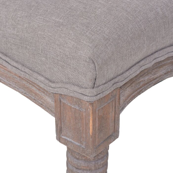 Banc Lin Bois solide 150x40x48 cm Gris foncé – Image 4