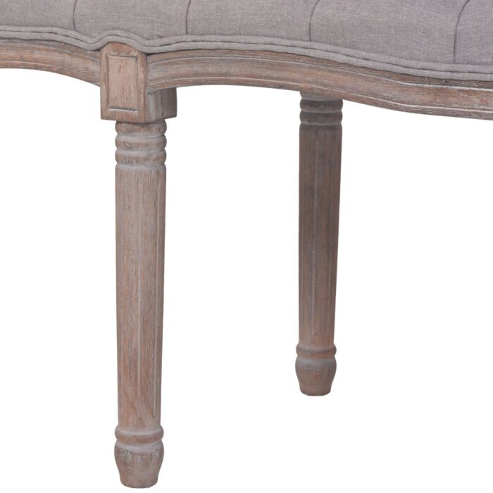 Banc Lin Bois solide 150x40x48 cm Gris foncé – Image 5