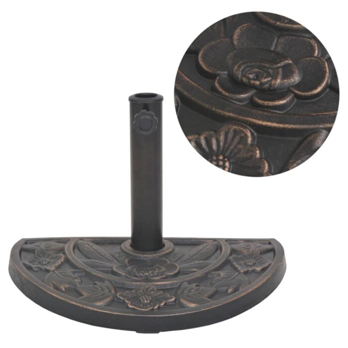 Socle de parasol en résine demi-cercle Bronze 9 kg – Image 1
