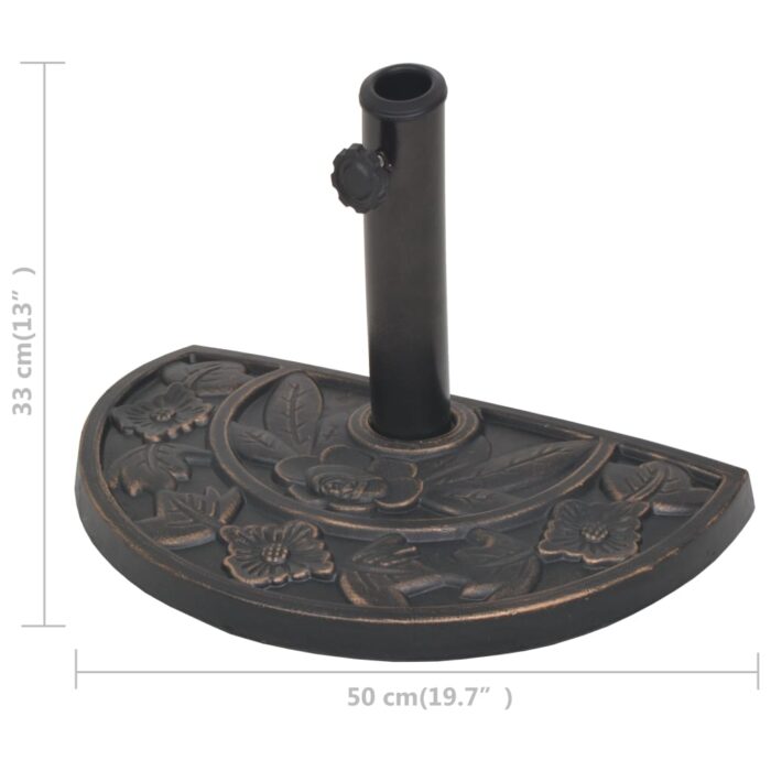 Socle de parasol en résine demi-cercle Bronze 9 kg – Image 7