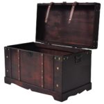 Coffre vintage de rangement bois 66 x 38 x 40 cm – Image 4