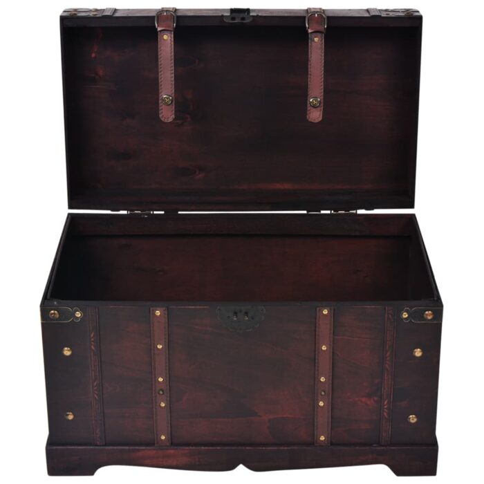 Coffre vintage de rangement bois 66 x 38 x 40 cm – Image 5