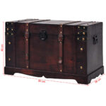 Coffre vintage de rangement bois 66 x 38 x 40 cm – Image 7