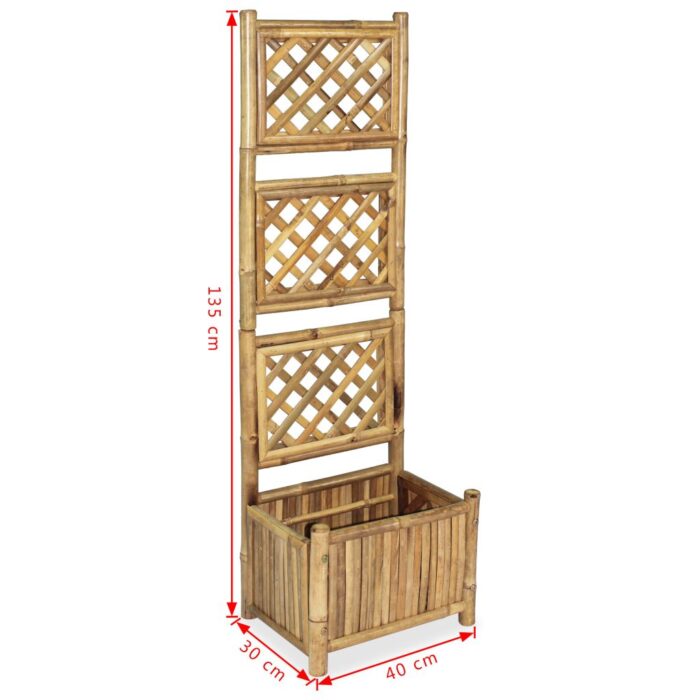 Lit surélevé de jardin avec treillis Bambou 40 cm – Image 5
