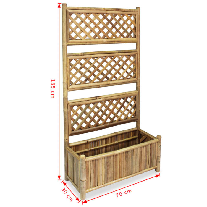 Lit surélevé de jardin avec treillis Bambou 70 cm – Image 5