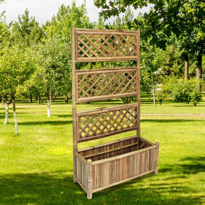 VXL8718475576808_m_en_hd_1.jpg Lit surélevé de jardin avec treillis Bambou 70 cm – Image 1