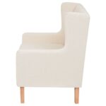 Fauteuil blanc crème tissu – Image 3